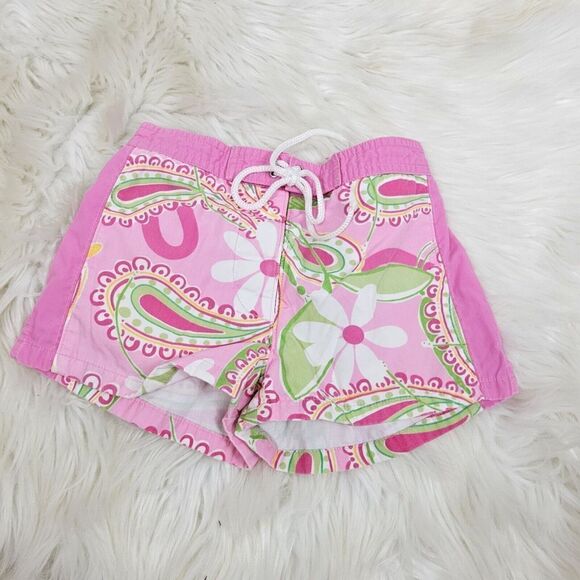 Lilly Pulitzer Girls Size 4-Shorts/Multi Color Floral-Tie Waist - Picture 1 of 4